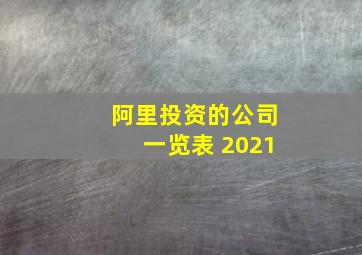 阿里投资的公司一览表 2021